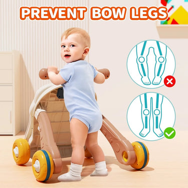 3in1 Baby Musical Walker & Activity Table - Brown